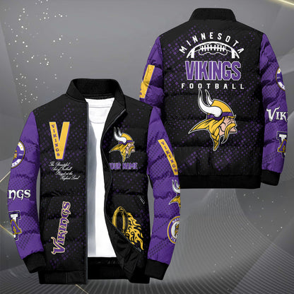 Minnesota Vikings Puffer Jacket Custom Your Name, Sport Jacket, FootBall Fan Gifts EHIVM-62495
