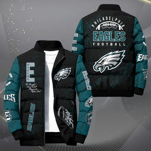 Philadelphia Eagles Puffer Jacket Custom Your Name, Sport Jacket, FootBall Fan Gifts EHIVM-62495