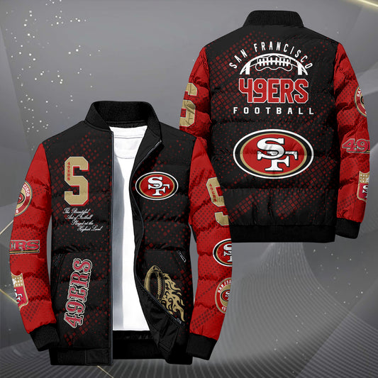 San Francisco 49ers Puffer Jacket Custom Your Name, Sport Jacket, FootBall Fan Gifts EHIVM-62495