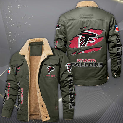Atlanta Falcons Fleece Lined Cargo Jacket Custom Your Name 2026 Version, Sport Fleece Jacket EHIVM-62643
