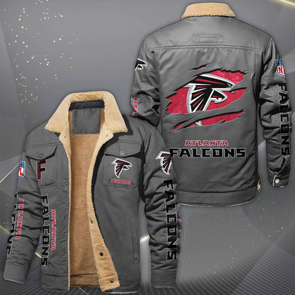 Atlanta Falcons Fleece Lined Cargo Jacket Custom Your Name 2026 Version, Sport Fleece Jacket EHIVM-62643