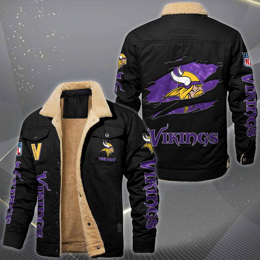 Minnesota Vikings Fleece Lined Cargo Jacket Custom Your Name 2026 Version, Sport Fleece Jacket EHIVM-62643
