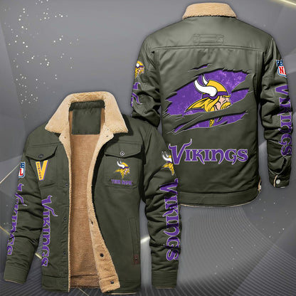 Minnesota Vikings Fleece Lined Cargo Jacket Custom Your Name 2026 Version, Sport Fleece Jacket EHIVM-62643