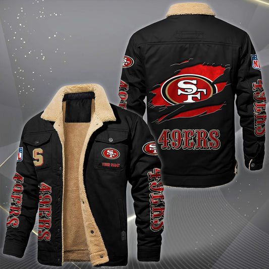 San Francisco 49ers Fleece Lined Cargo Jacket Custom Your Name 2026 Version, Sport Fleece Jacket EHIVM-62643