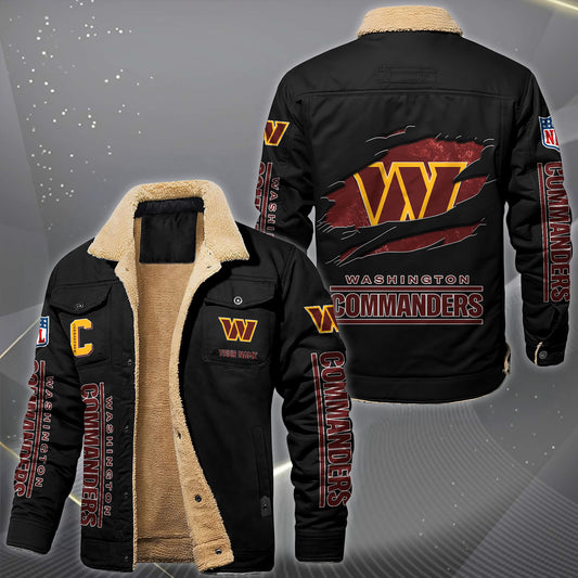 Washington Commanders Fleece Lined Cargo Jacket Custom Your Name 2026 Version, Sport Fleece Jacket EHIVM-62643