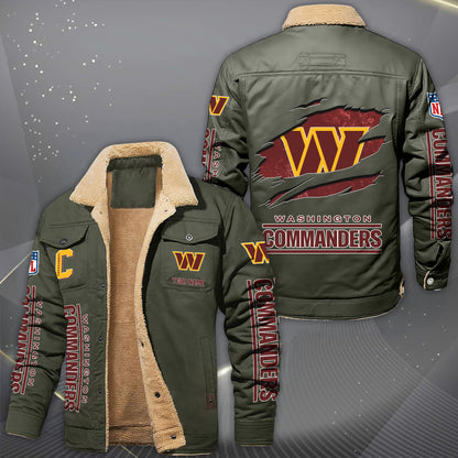 Washington Commanders Fleece Lined Cargo Jacket Custom Your Name 2026 Version, Sport Fleece Jacket EHIVM-62643