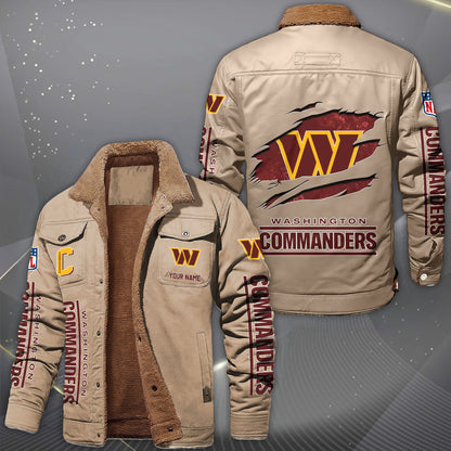 Washington Commanders Fleece Lined Cargo Jacket Custom Your Name 2026 Version, Sport Fleece Jacket EHIVM-62643