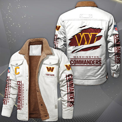 Washington Commanders Fleece Lined Cargo Jacket Custom Your Name 2026 Version, Sport Fleece Jacket EHIVM-62643