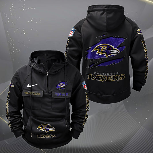 Baltimore Ravens Vintage Men Hoodie Custom Your Name,  Sport Hoodie EHIVM-62731