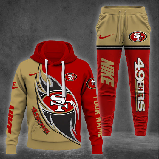 San Francisco 49ers Combo Hoodie And Sweatpants Custom Name, Gift For Sport EHIVM-62743