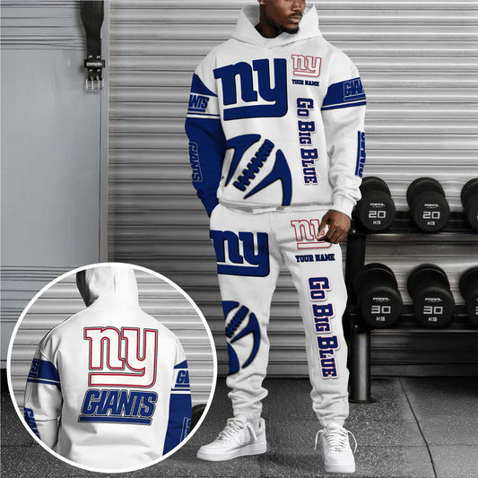 New York Giants Hoodie And Sweatpant Set Custom Your name EHIVM-62839