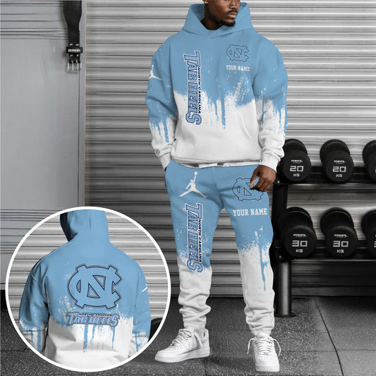 North Carolina Tar Heels Hoodie And Sweatpant Set Custom Your name EHIVM-62880