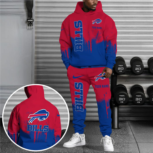 Buffalo Bills Combo Hoodie And Sweatpants Custom Name, Gift For Sport EHIVM-62881