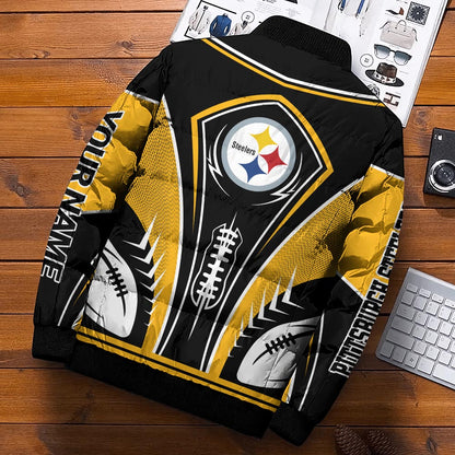 Pittsburgh Steelers Puffer Jacket Personalized Your Name, Sport Gift For Fans ETHY-46571