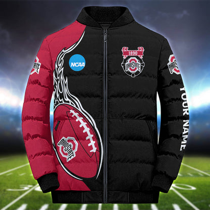 Ohio State Buckeyes Team Puffer Jacket Personalized Your Name, Sport Jacket for Sport Fan ETHY-52634