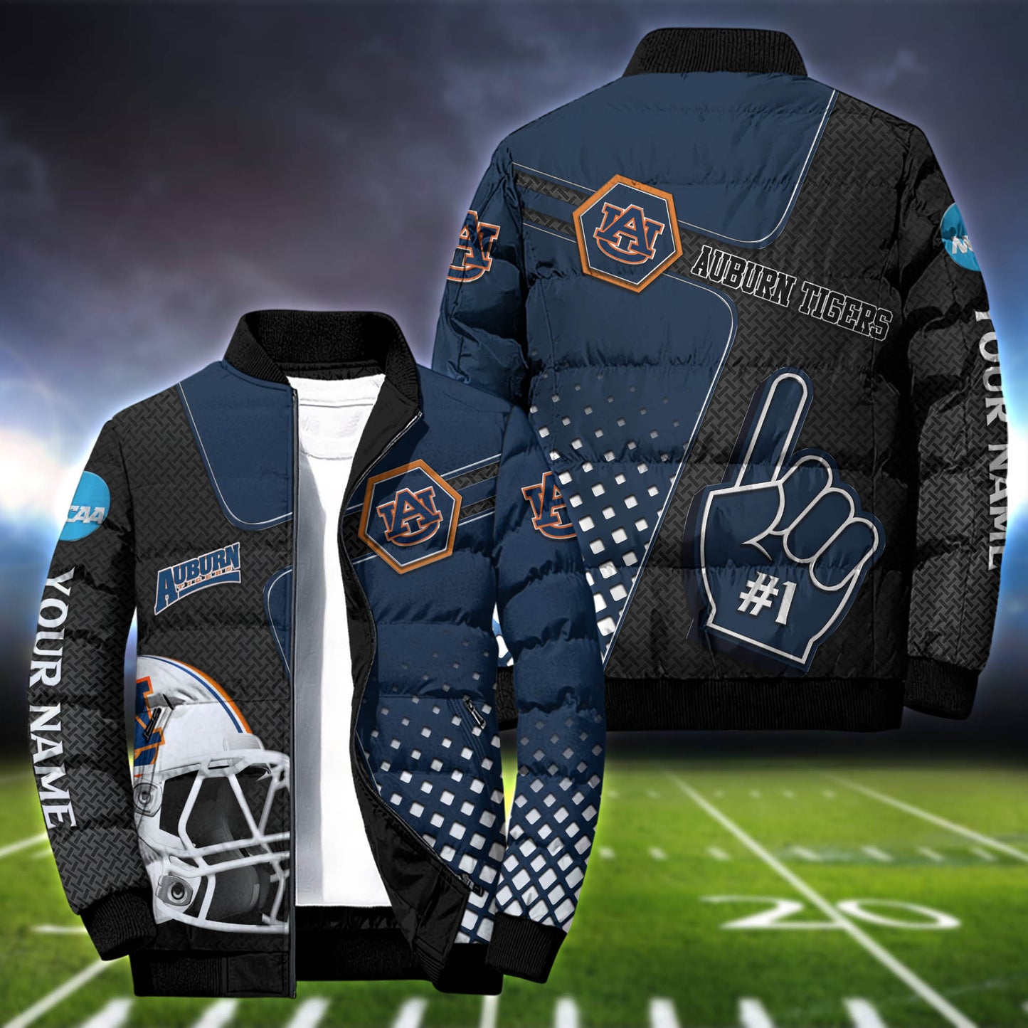 Auburn Tigers Team Puffer Jacket Personalized Your Name, Sport Gifts Idea for Fan ETHY-52667