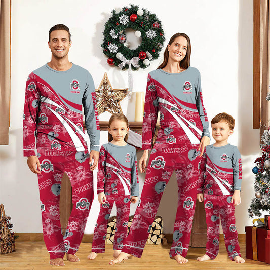 Ohio State Buckeyes Pajamas Personalized Your Name, Sport Pajamas, Christmas Gifts For Sport Fan ETHY-053038