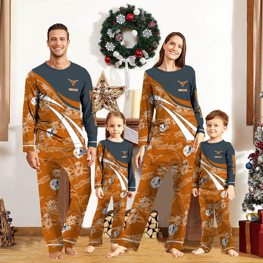 Texas Longhorns Pajamas Personalized Your Name, Sport Pajamas, Christmas Gifts For Sport Fan ETHY-053038
