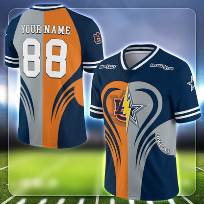 Auburn Tigers Team Vneck Football Jersey Personalized Your Name, Team and Number, Sports Gifts for Fan ETHY-53691
