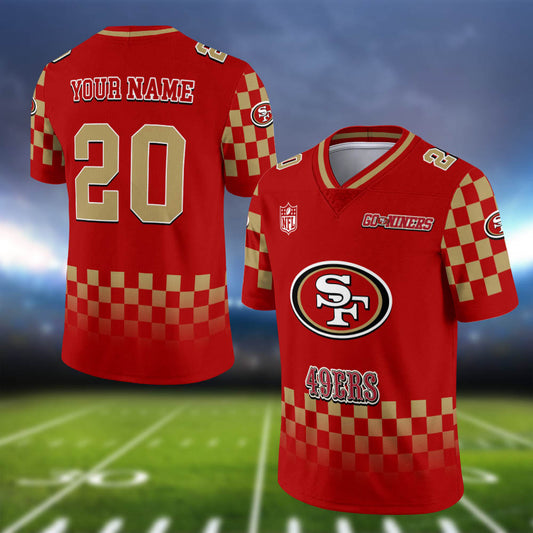 San Francisco 49ers Vneck Football Jersey Personalized Your Name And Number, Sport Gifts For Fan ETHY-54006