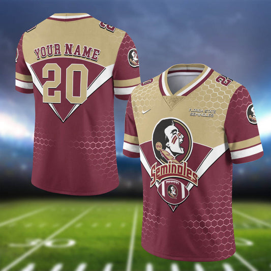 Florida State Seminoles Vneck Football Jersey Personalized Your Name And Number, Gift For Sport Lovers ETHY-62990