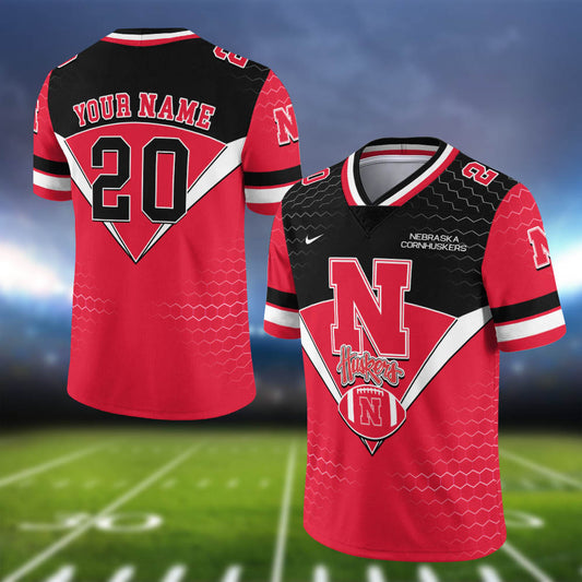 Nebraska Cornhuskers Vneck Football Jersey Personalized Your Name And Number, Gift For Sport Lovers ETHY-62990