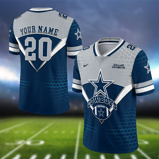 Dallas Cowboys Vneck Football Jersey Personalized Your Name And Number, Gift For Sport Lovers ETHY-62990