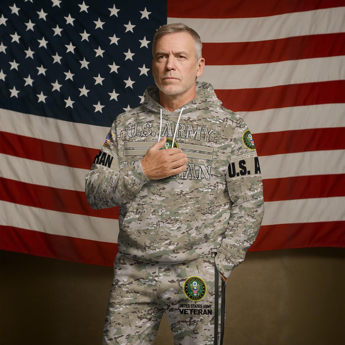 US Army Military Camouflage Hoodie And Sweatpant, US Military Veteran Combo Hoodie And Sweatpant, US Veteran Gifts ETRG-08083066