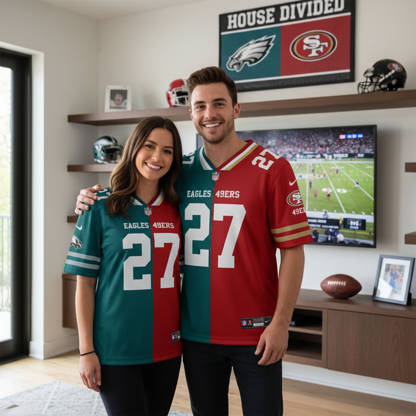 House Divided Vneck Football Jersey Custom Any Teams, Custom Name, Number And Team, House Divided Football Gift ETRG-08253279