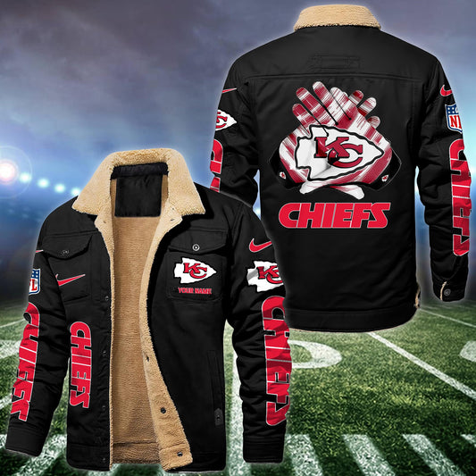 Kansas City Chiefs Fleece Bomber Jacket Custom Name, Jacket For Sport Fans ETRG-09263692