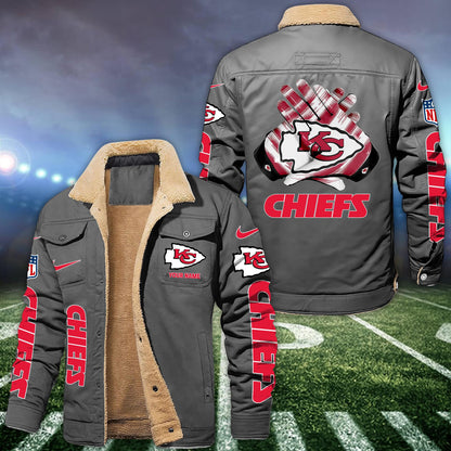 Kansas City Chiefs Fleece Bomber Jacket Custom Name, Jacket For Sport Fans ETRG-09263692