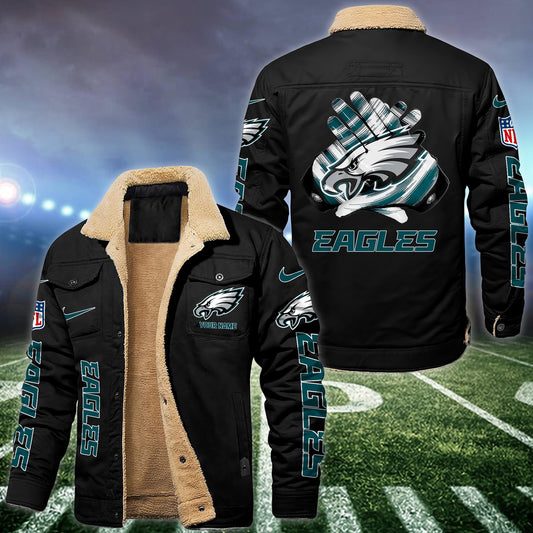 Philadelphia Eagles Fleece Bomber Jacket Custom Name, Jacket For Sport Fans ETRG-09263692