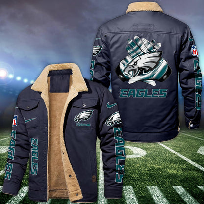 Philadelphia Eagles Fleece Bomber Jacket Custom Name, Jacket For Sport Fans ETRG-09263692