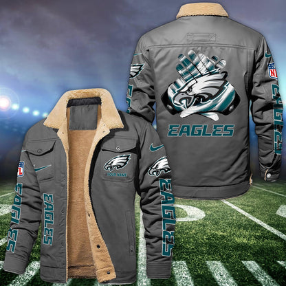Philadelphia Eagles Fleece Bomber Jacket Custom Name, Jacket For Sport Fans ETRG-09263692