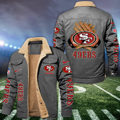 San Francisco 49ers Fleece Bomber Jacket Custom Name, Jacket For Sport Fans ETRG-09263692