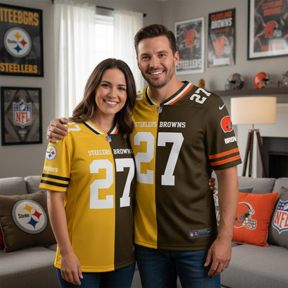 Pittsburgh Steelers House Divided Vneck Football Jackets Custom Name, Number And Team, Sport Gifts ETRG-09293707
