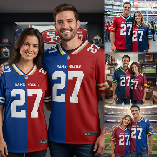 Los Angeles Rams House Divided Vneck Football Jersey Custom Name, Number And Team, Sport Jerseys, Sport Gifts ETRG-09293762