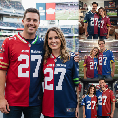 San Francisco 49ers House Divided Vneck Football Jersey Custom Name, Number And Team, Sport Jerseys, Sport Gifts ETRG-09293762