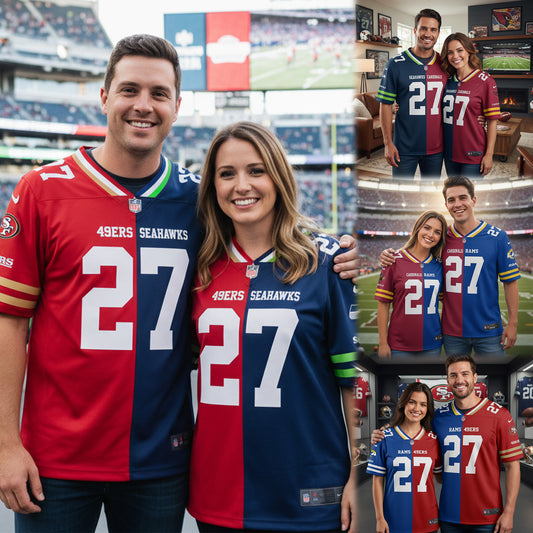 San Francisco 49ers House Divided Vneck Football Jersey Custom Name, Number And Team, Sport Jerseys, Sport Gifts ETRG-09293762