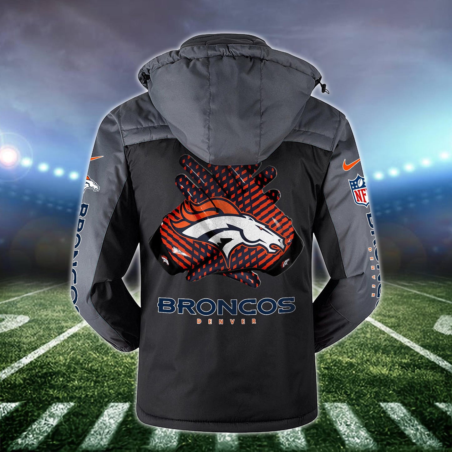 Denver Broncos 2D Windbreaker Hooded Jacket Custom Name, Sport Jacket For Fan ETRG-10033833