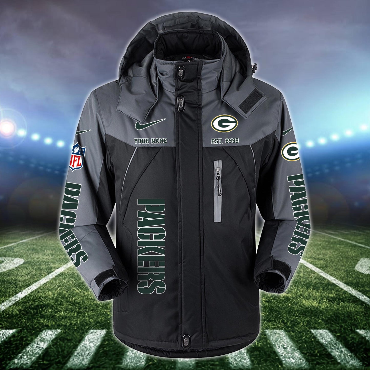 Green Bay Packers 2D Windbreaker Hooded Jacket Custom Name, Sport Jacket For Fan ETRG-10033833