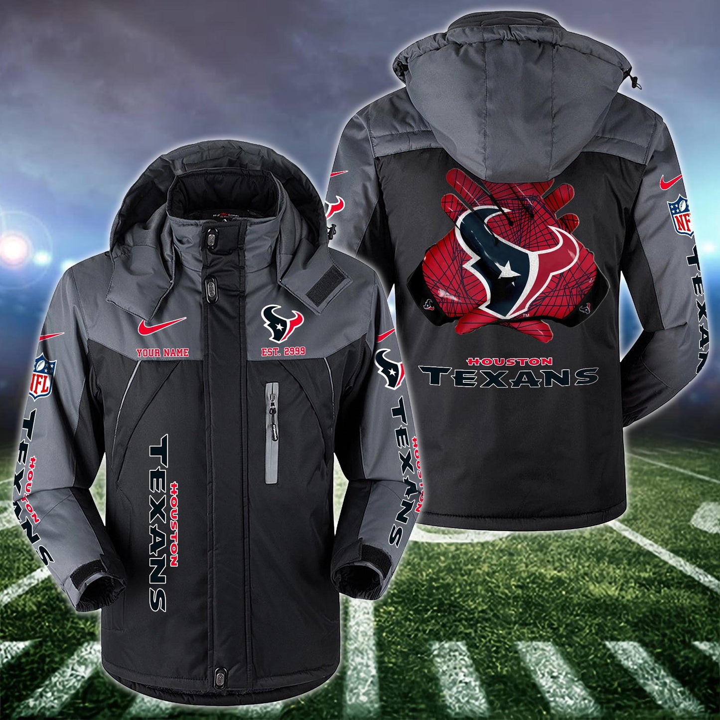 Houston Texans 2D Windbreaker Hooded Jacket Custom Name, Sport Jacket For Fan ETRG-10033833