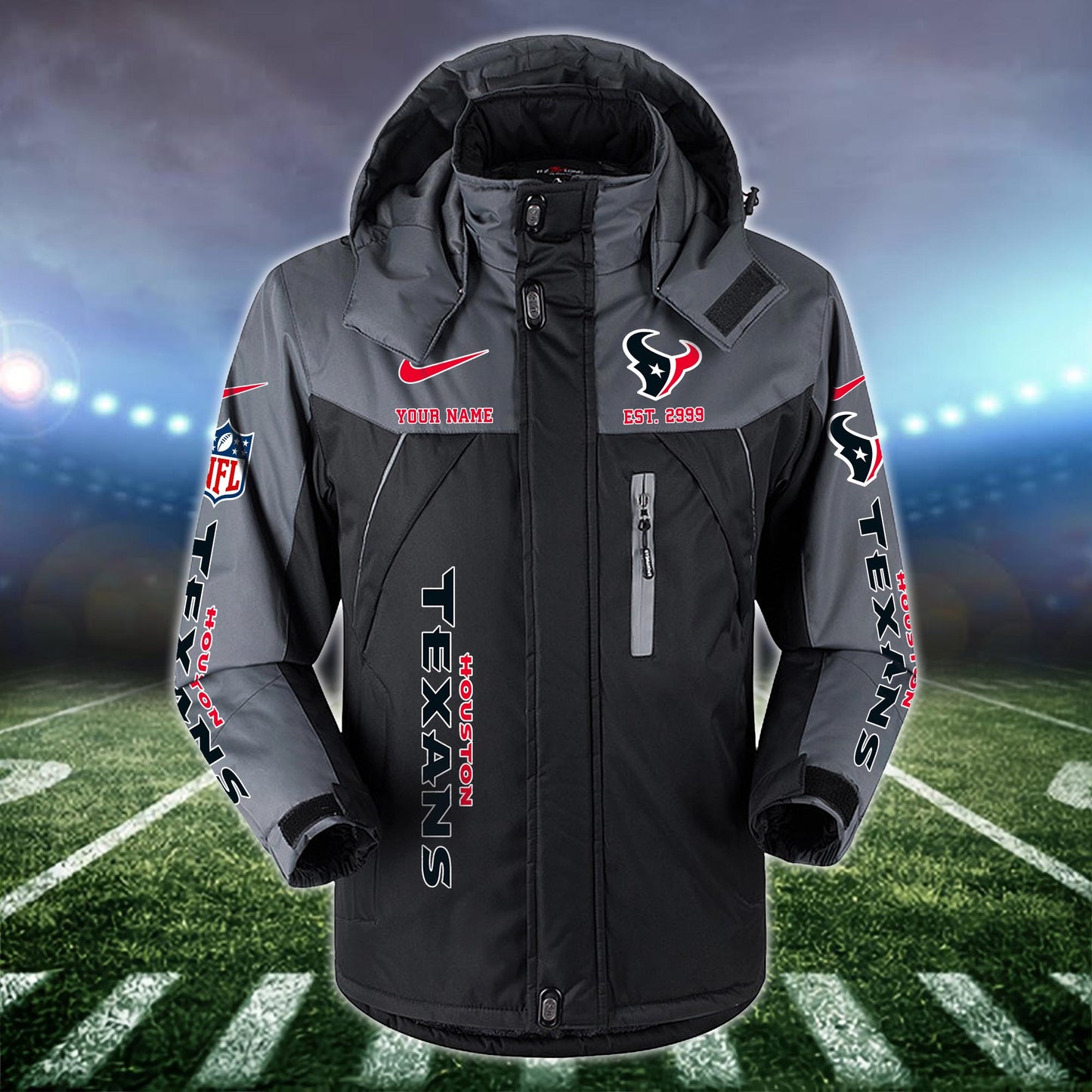 Houston Texans 2D Windbreaker Hooded Jacket Custom Name, Sport Jacket For Fan ETRG-10033833