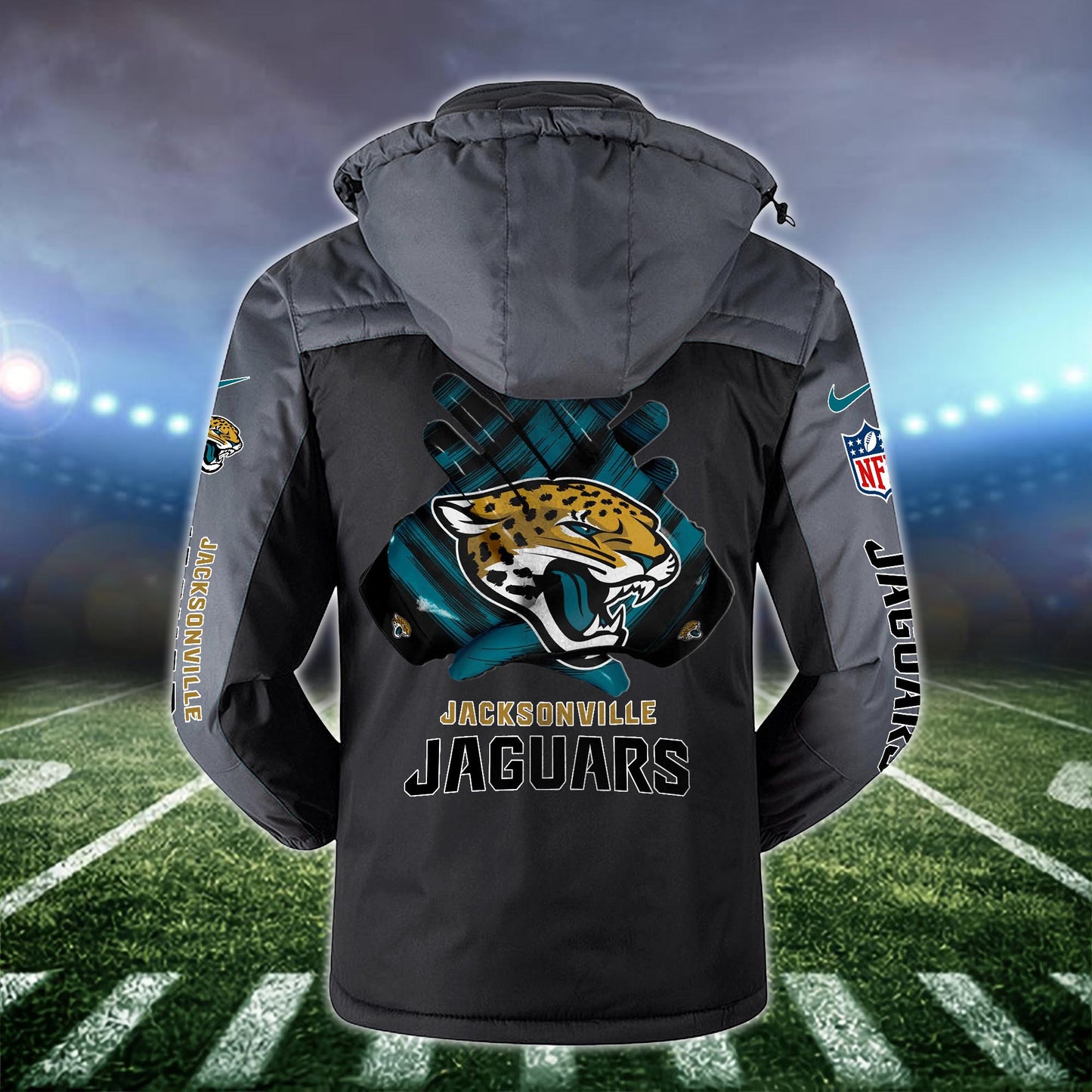 Jacksonville Jaguars 2D Windbreaker Hooded Jacket Custom Name, Sport Jacket For Fan ETRG-10033833