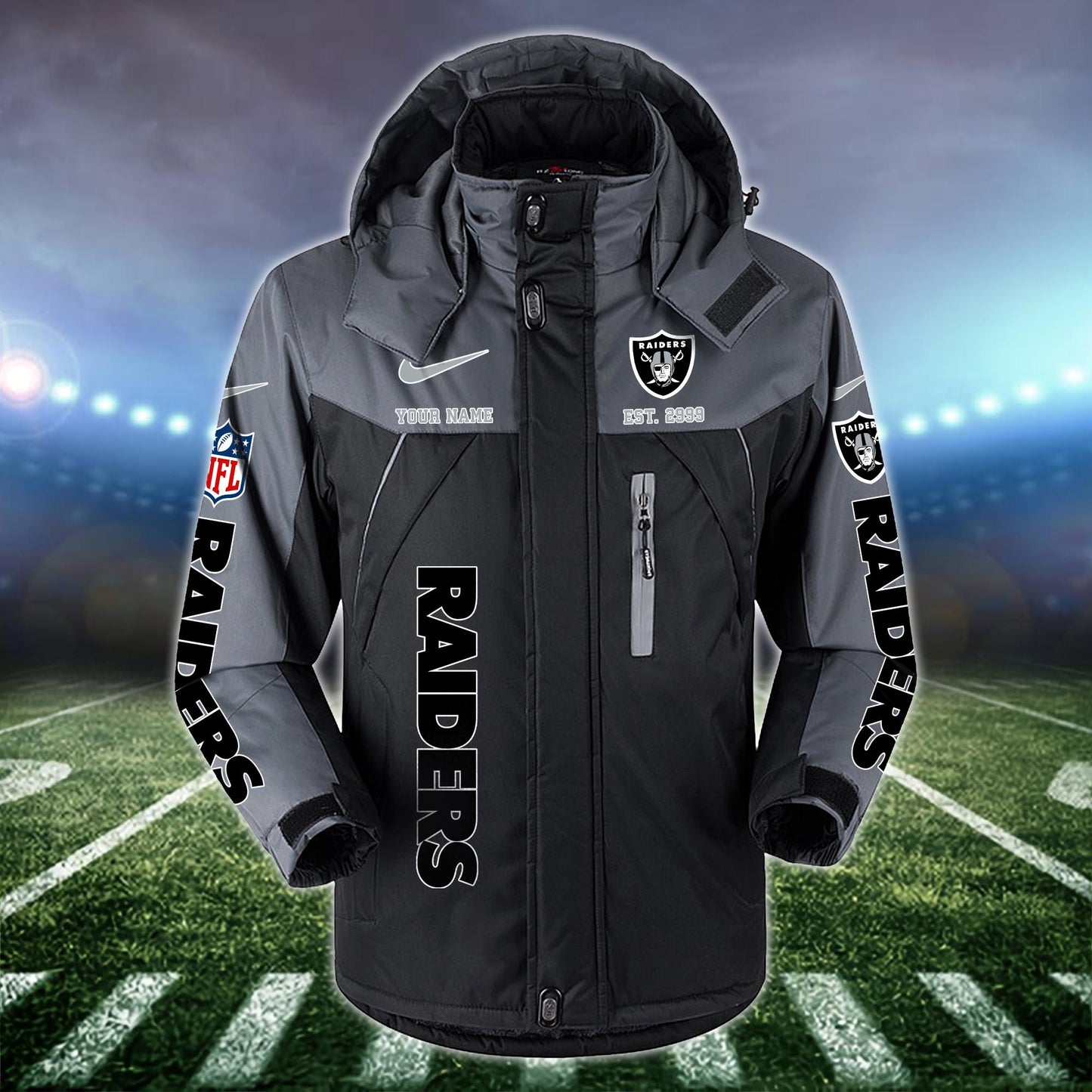 Las Vegas Raiders 2D Windbreaker Hooded Jacket Custom Name, Sport Jacket For Fan ETRG-10033833