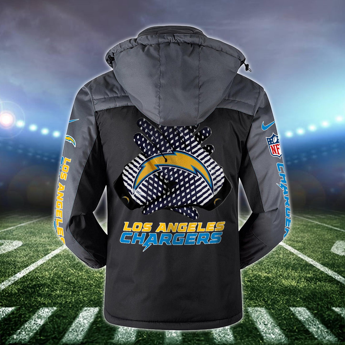 Los Angeles Chargers 2D Windbreaker Hooded Jacket Custom Name, Sport Jacket For Fan ETRG-10033833