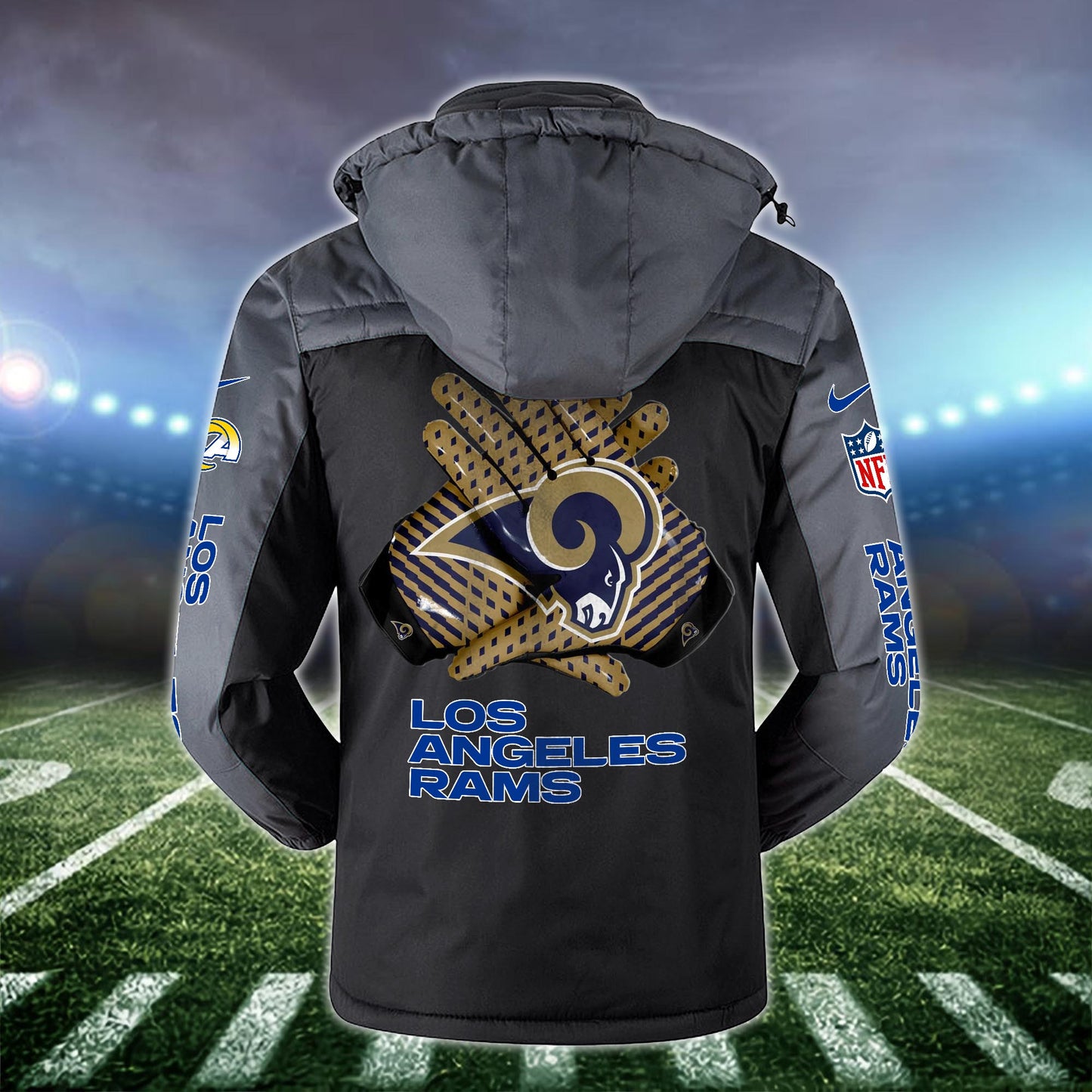 Los Angeles Rams 2D Windbreaker Hooded Jacket Custom Name, Sport Jacket For Fan ETRG-10033833