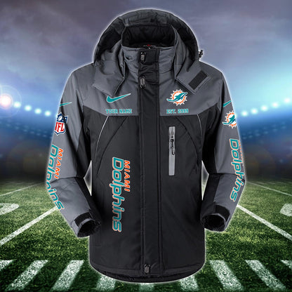 Miami Dolphins 2D Windbreaker Hooded Jacket Custom Name, Sport Jacket For Fan ETRG-10033833