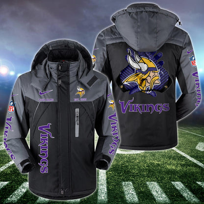 Minnesota Vikings 2D Windbreaker Hooded Jacket Custom Name, Sport Jacket For Fan ETRG-10033833