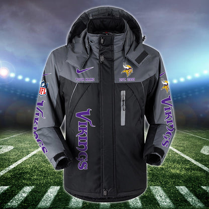 Minnesota Vikings 2D Windbreaker Hooded Jacket Custom Name, Sport Jacket For Fan ETRG-10033833